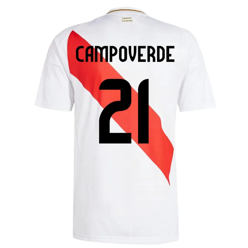 Danxen Homem Camisola Peru Luz Campoverde #21 Branco Principal 24-26 Camisa