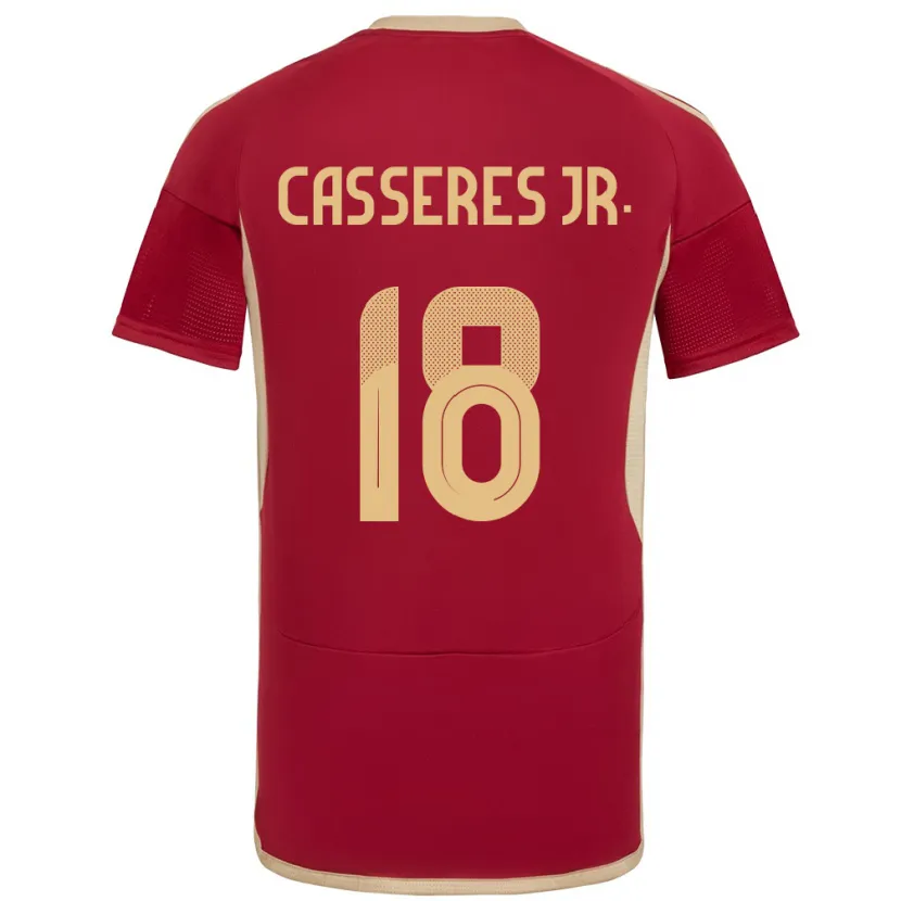 Danxen Homem Camisola Venezuela Cristian Cásseres Jr. #18 Borgonha Principal 24-26 Camisa