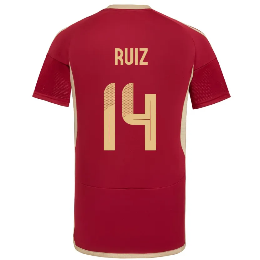 Danxen Homem Camisola Venezuela Maicol Ruiz #14 Borgonha Principal 24-26 Camisa