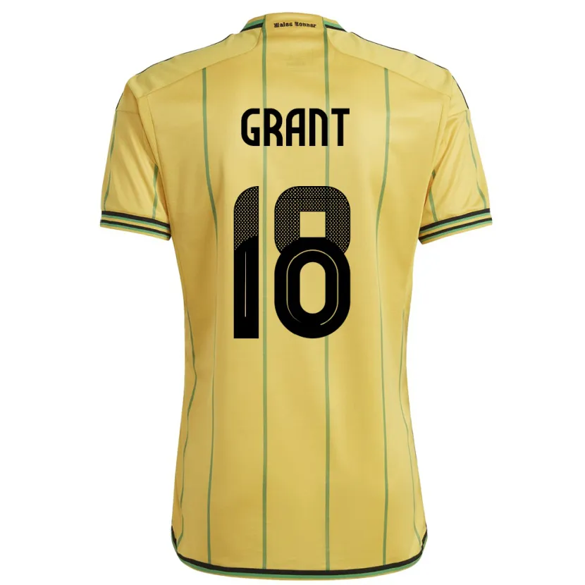 Danxen Homem Camisola Jamaica George Grant #18 Amarelo Principal 24-26 Camisa