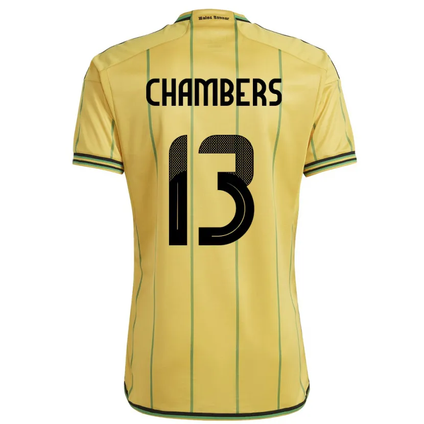 Danxen Homem Camisola Jamaica Chris-Ann Chambers #13 Amarelo Principal 24-26 Camisa