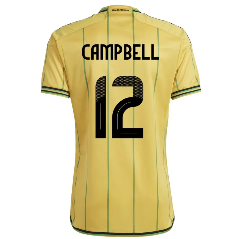 Danxen Homem Camisola Jamaica Sashana Campbell #12 Amarelo Principal 24-26 Camisa