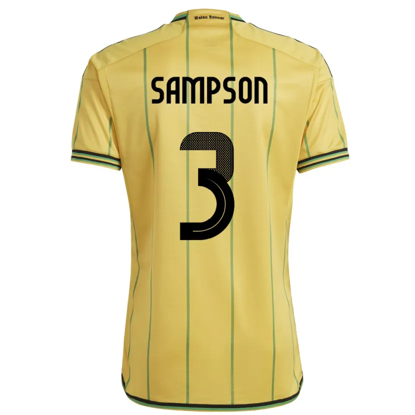 Danxen Homem Camisola Jamaica Vyan Sampson #3 Amarelo Principal 24-26 Camisa