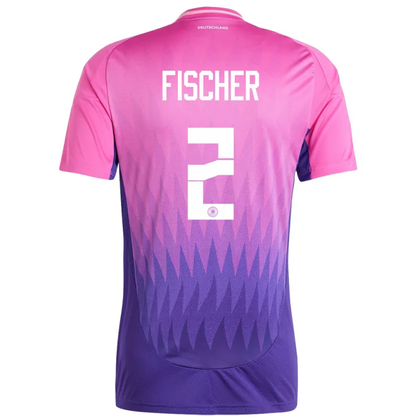 Danxen Homem Camisola Alemanha Kilian Fischer #2 Rosa Roxo Alternativa 24-26 Camisa