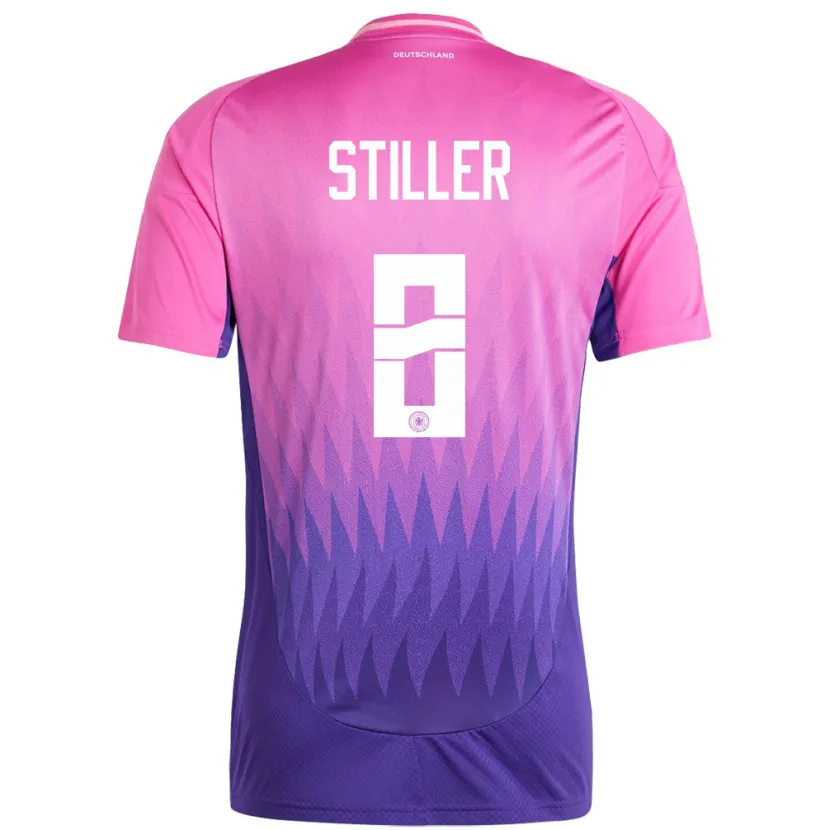 Danxen Homem Camisola Alemanha Angelo Stiller #8 Rosa Roxo Alternativa 24-26 Camisa