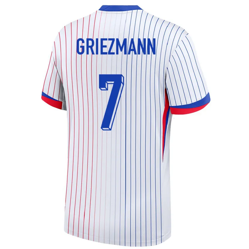 Danxen Homem Camisola França Antoine Griezmann #7 Branco Alternativa 24-26 Camisa