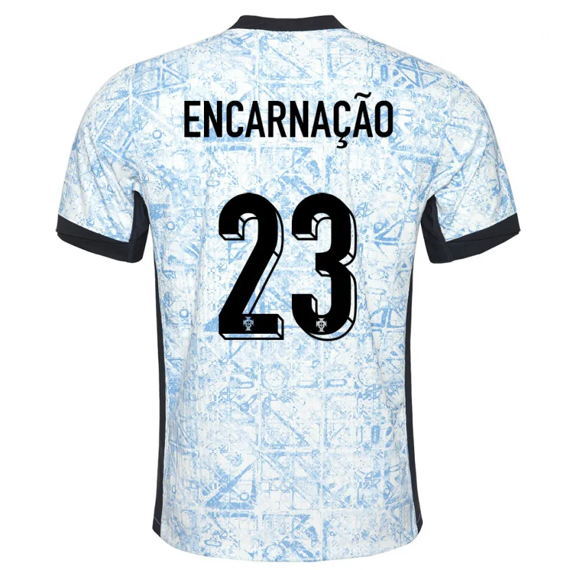 Danxen Homem Camisola Portugal Telma Encarnacao #23 Azul Creme Alternativa 24-26 Camisa