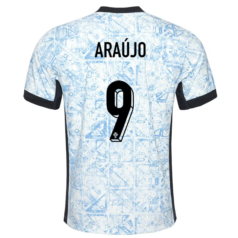 Danxen Homem Camisola Portugal Henrique Araujo #9 Azul Creme Alternativa 24-26 Camisa