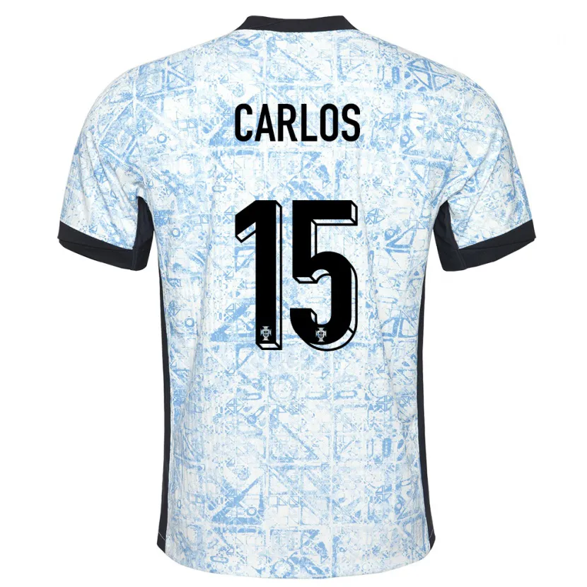 Danxen Homem Camisola Portugal Ze Carlos #15 Azul Creme Alternativa 24-26 Camisa
