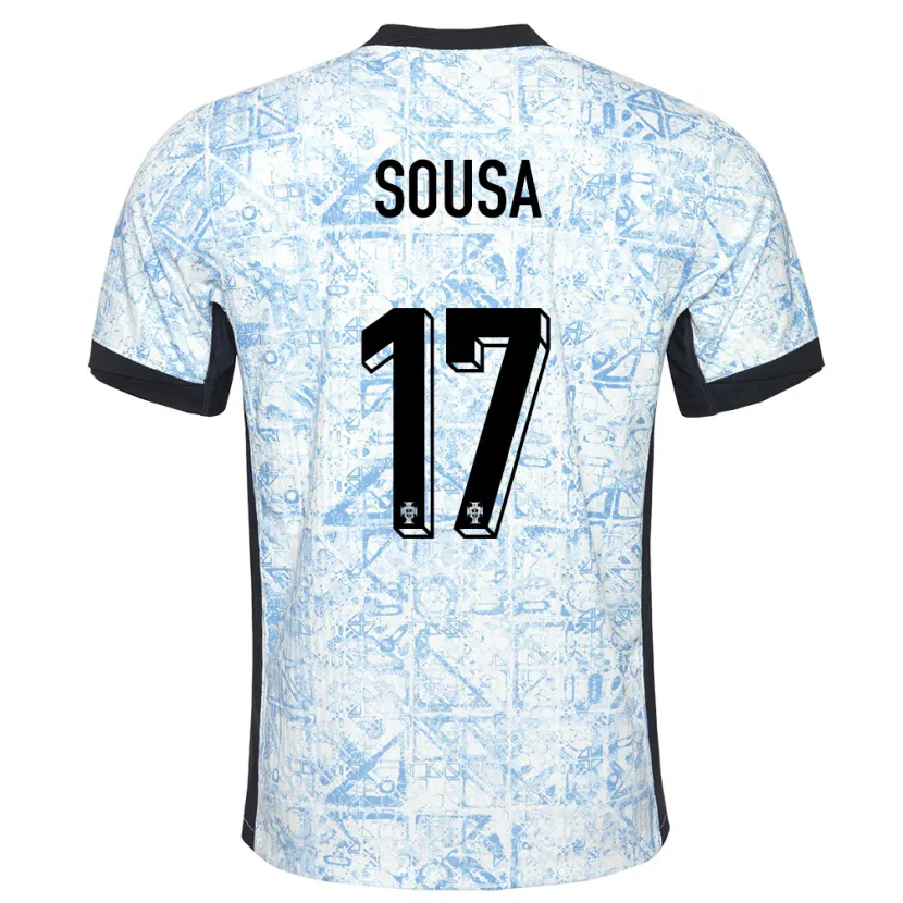 Danxen Homem Camisola Portugal Vasco Sousa #17 Azul Creme Alternativa 24-26 Camisa