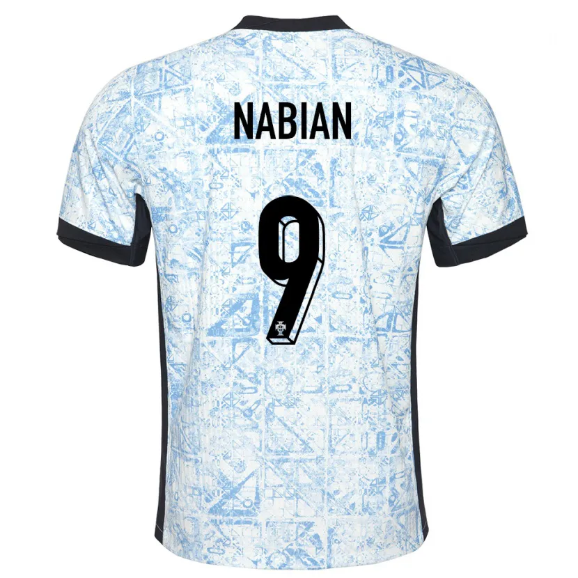 Danxen Homem Camisola Portugal Herculano Nabian #9 Azul Creme Alternativa 24-26 Camisa