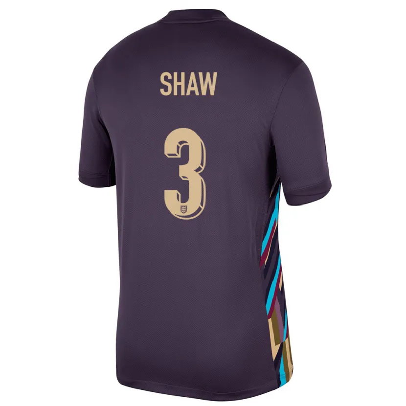 Danxen Homem Camisola Inglaterra Luke Shaw #3 Passa Escura Alternativa 24-26 Camisa