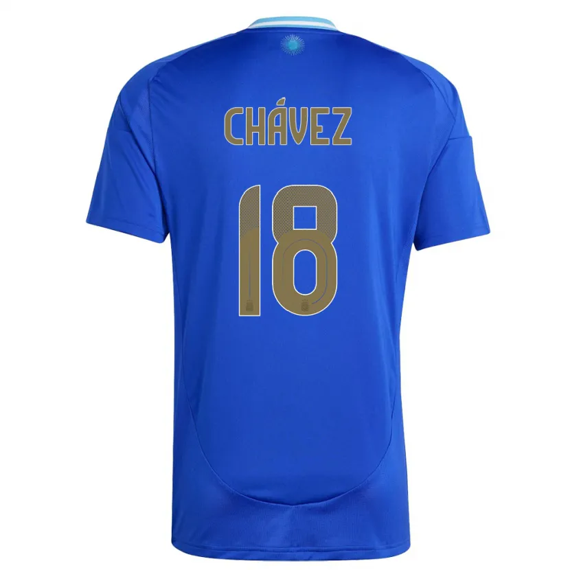 Danxen Homem Camisola Argentina Gabriela Chavez #18 Azul Alternativa 24-26 Camisa
