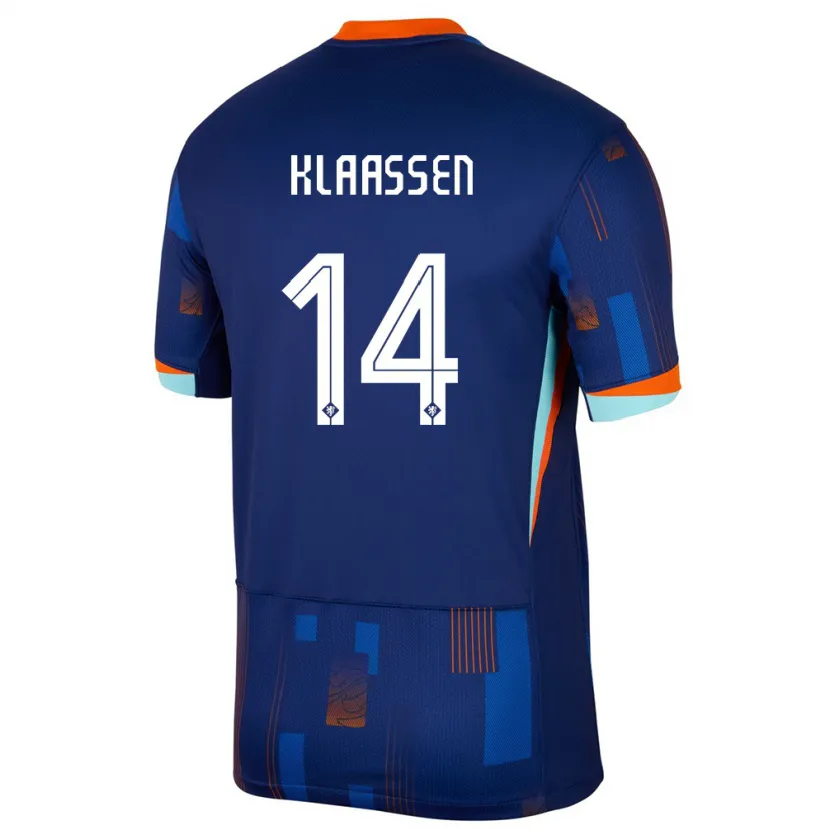Danxen Homem Camisola Países Baixos Davy Klaassen #14 Azul Alternativa 24-26 Camisa