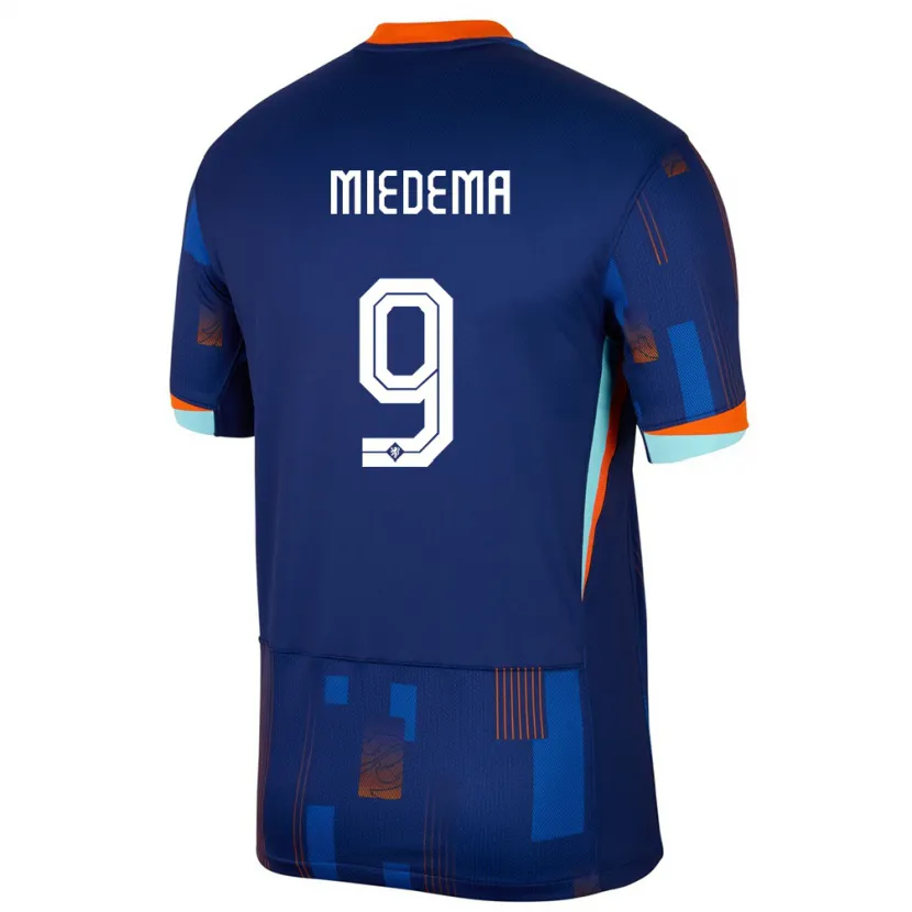 Danxen Homem Camisola Países Baixos Vivianne Miedema #9 Azul Alternativa 24-26 Camisa