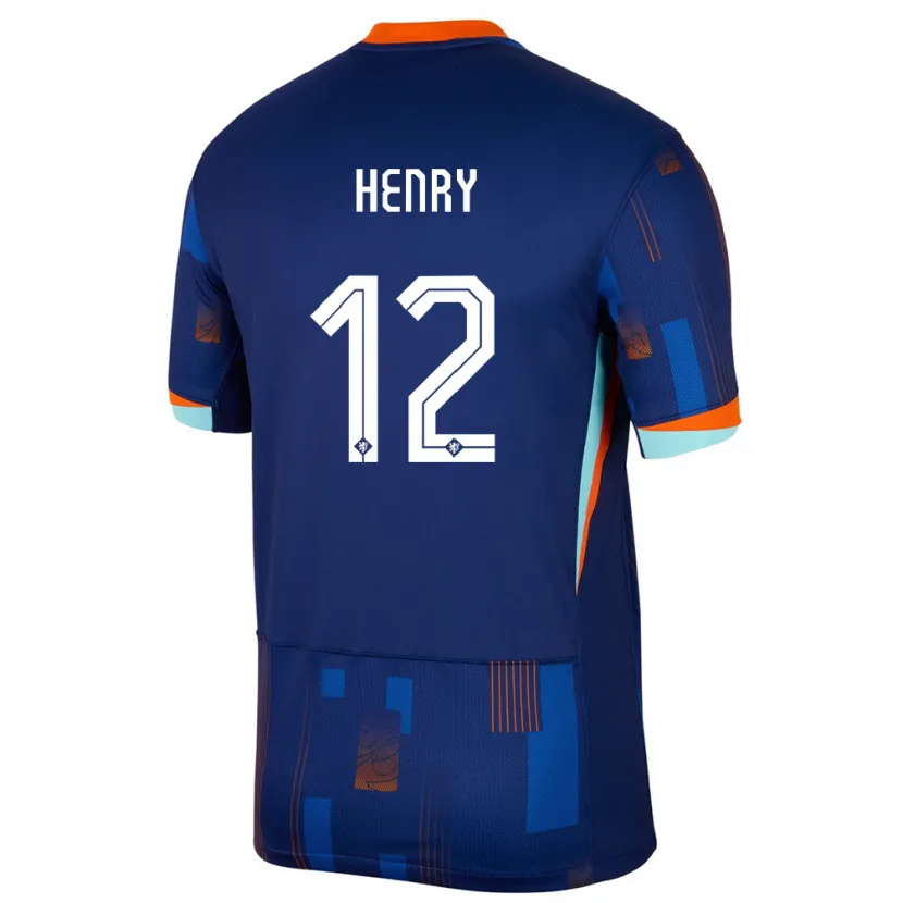 Danxen Homem Camisola Países Baixos Alvaro Henry #12 Azul Alternativa 24-26 Camisa