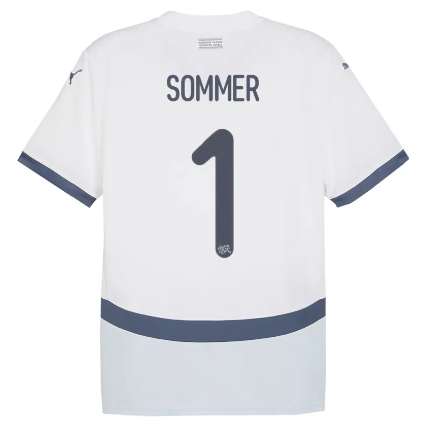 Danxen Homem Camisola Suiça Yann Sommer #1 Branco Alternativa 24-26 Camisa
