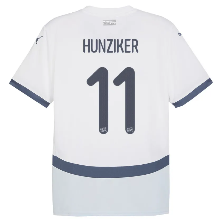 Danxen Homem Camisola Suiça Andrin Hunziker #11 Branco Alternativa 24-26 Camisa