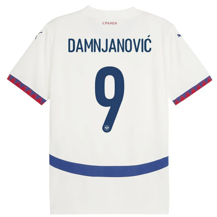 Danxen Homem Camisola Sérvia Jovana Damnjanovic #9 Branco Alternativa 24-26 Camisa