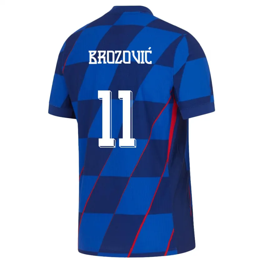 Danxen Homem Camisola Croácia Marcelo Brozovic #11 Azul Alternativa 24-26 Camisa