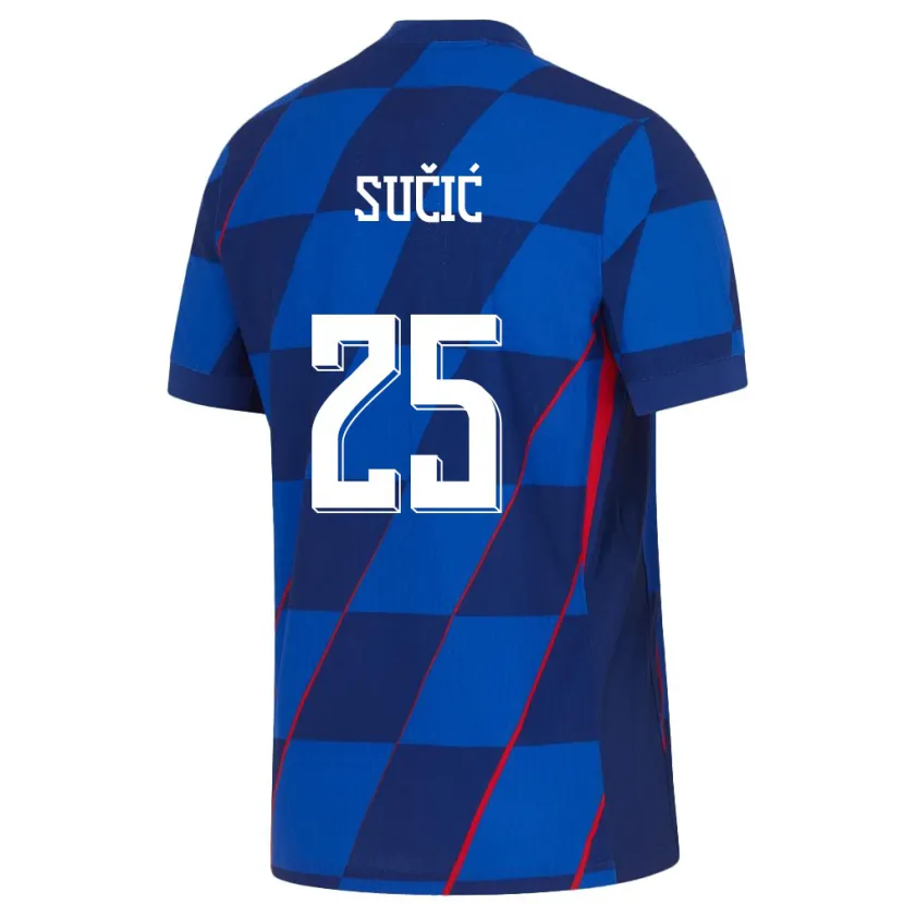 Danxen Homem Camisola Croácia Luka Sucic #25 Azul Alternativa 24-26 Camisa