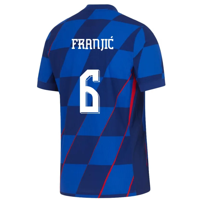 Danxen Homem Camisola Croácia Bartol Franjic #6 Azul Alternativa 24-26 Camisa