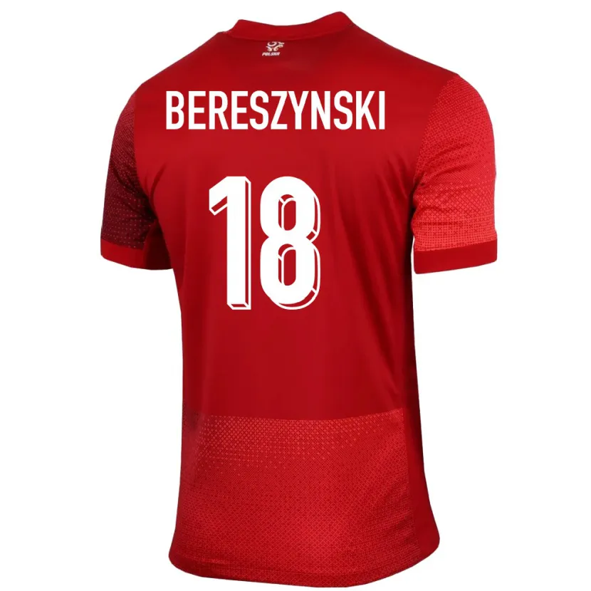 Danxen Homem Camisola Polónia Bartosz Bereszynski #18 Vermelho Alternativa 24-26 Camisa