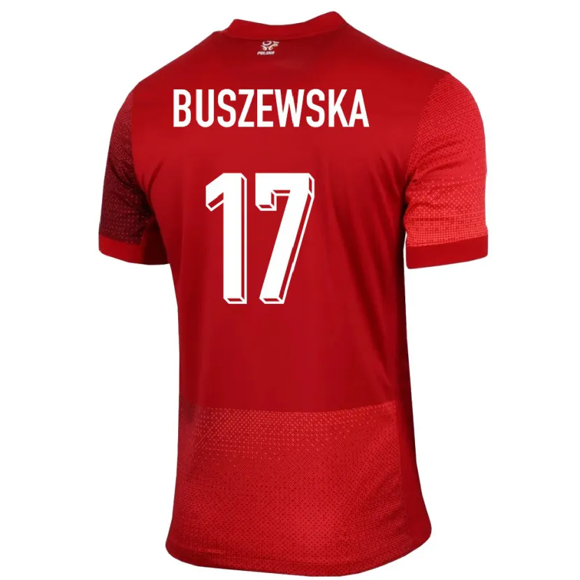 Danxen Homem Camisola Polónia Zofia Buszewska #17 Vermelho Alternativa 24-26 Camisa
