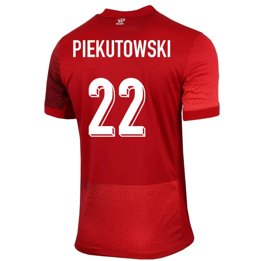 Danxen Homem Camisola Polónia Milosz Piekutowski #22 Vermelho Alternativa 24-26 Camisa