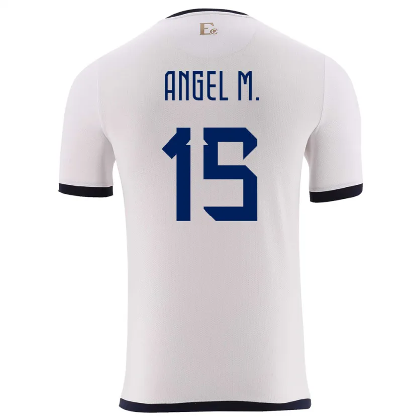 Danxen Homem Camisola Equador Angel Mena #15 Branco Alternativa 24-26 Camisa