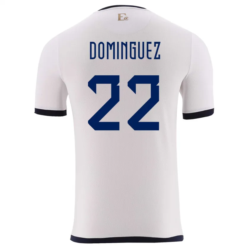 Danxen Homem Camisola Equador Alexander Dominguez #22 Branco Alternativa 24-26 Camisa