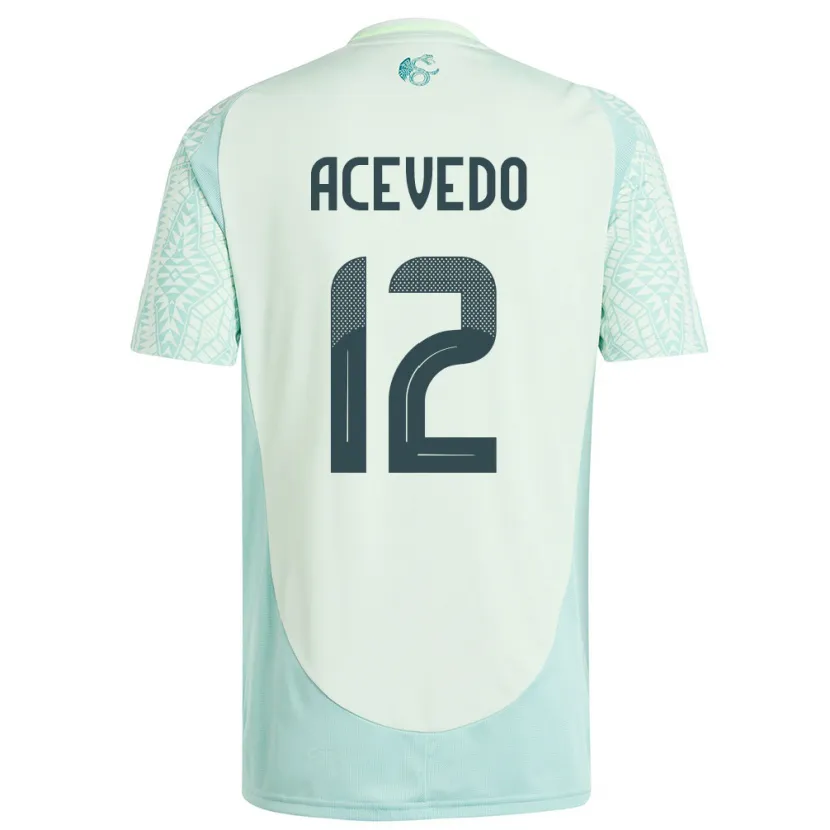 Danxen Homem Camisola México Carlos Acevedo #12 Linho Verde Alternativa 24-26 Camisa