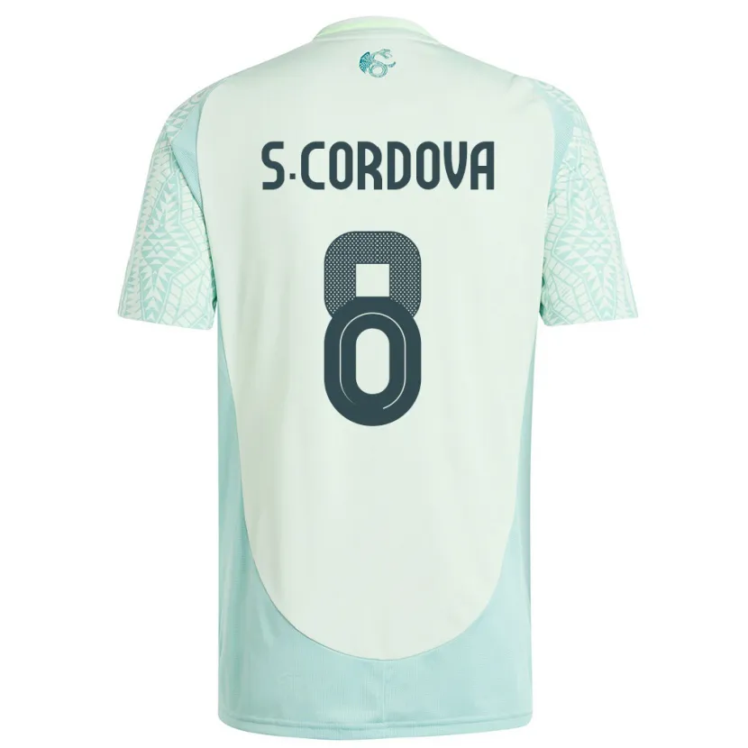 Danxen Homem Camisola México Sebastian Cordova #8 Linho Verde Alternativa 24-26 Camisa