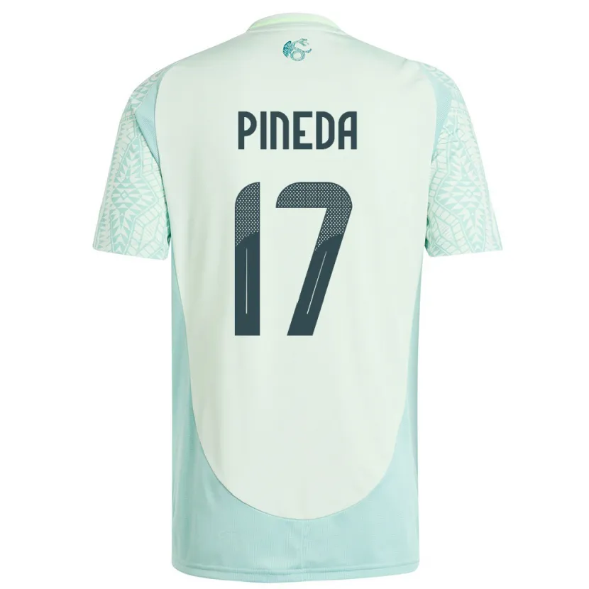 Danxen Homem Camisola México Orbelin Pineda #17 Linho Verde Alternativa 24-26 Camisa