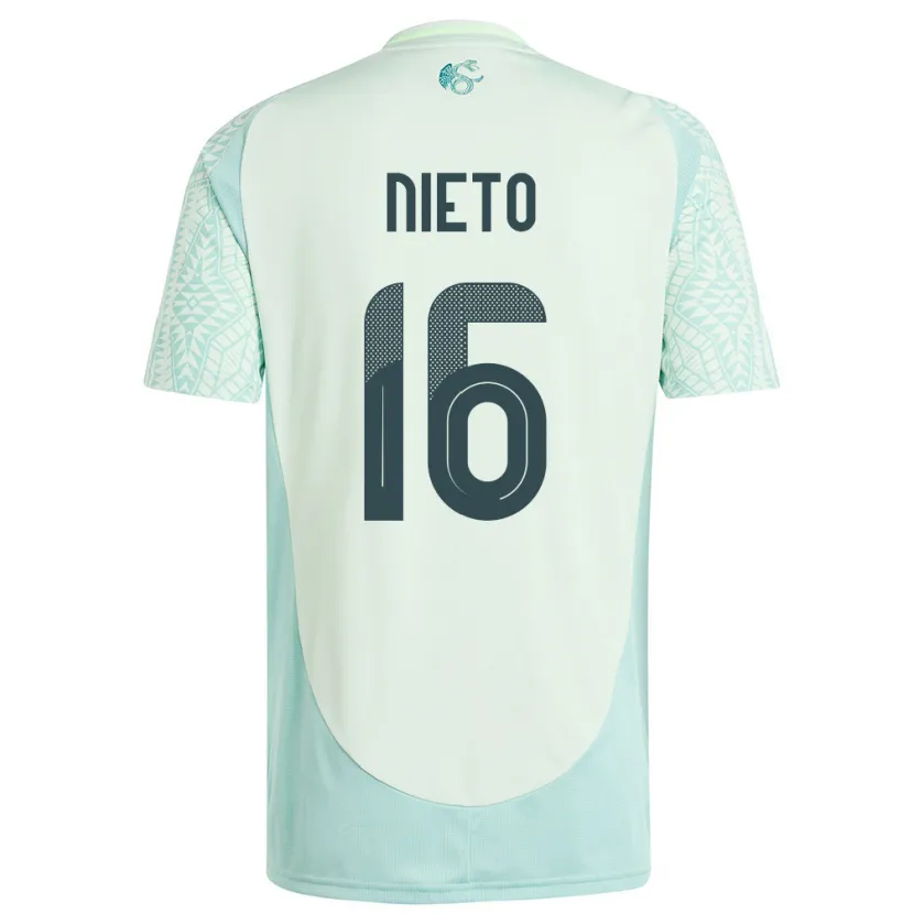 Danxen Homem Camisola México Karla Nieto #16 Linho Verde Alternativa 24-26 Camisa