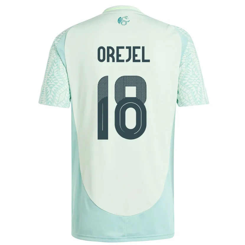 Danxen Homem Camisola México Jocelyn Orejel #18 Linho Verde Alternativa 24-26 Camisa