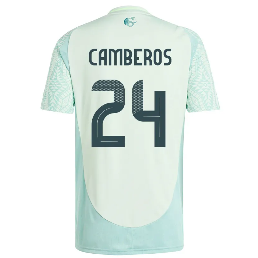 Danxen Homem Camisola México Scarlett Camberos #24 Linho Verde Alternativa 24-26 Camisa