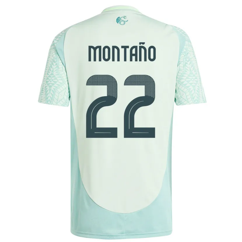 Danxen Homem Camisola México Andres Montano #22 Linho Verde Alternativa 24-26 Camisa