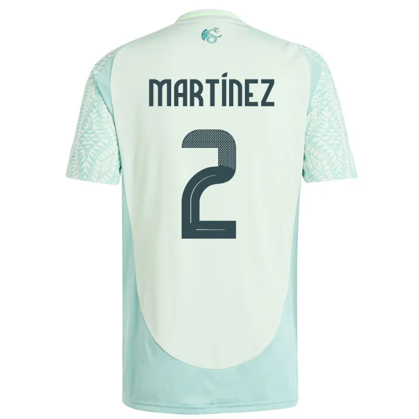 Danxen Homem Camisola México Emilio Martinez #2 Linho Verde Alternativa 24-26 Camisa