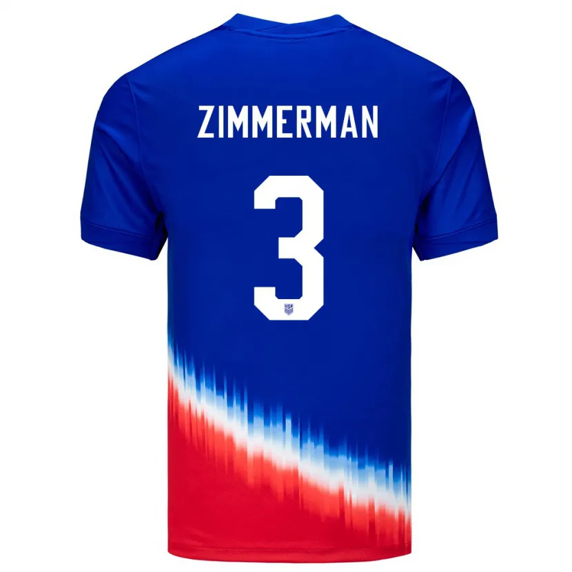 Danxen Homem Camisola Estados Unidos Walker Zimmerman #3 Azul Alternativa 24-26 Camisa