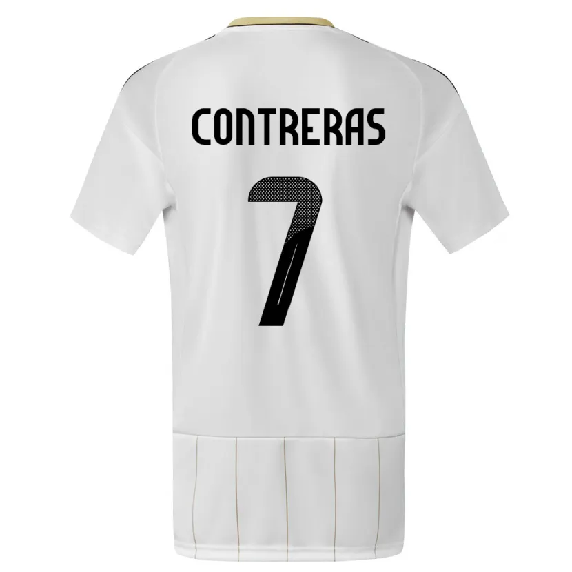 Danxen Homem Camisola Costa Rica Anthony Contreras #7 Branco Alternativa 24-26 Camisa