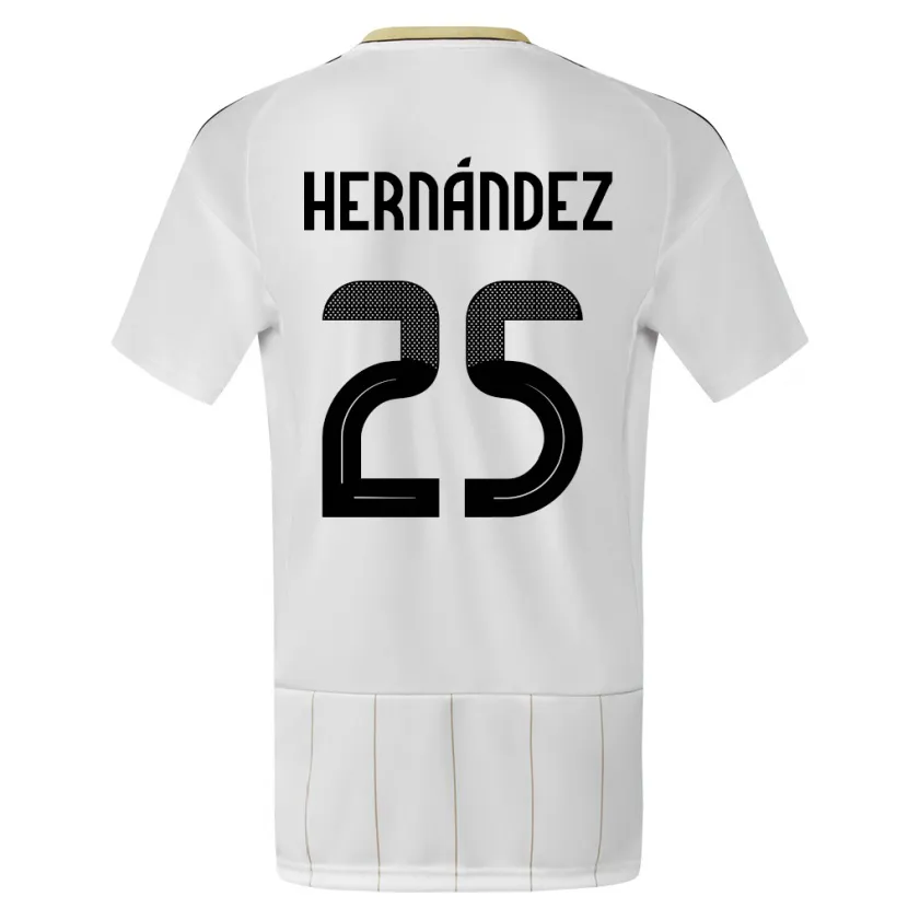 Danxen Homem Camisola Costa Rica Anthony Hernandez #25 Branco Alternativa 24-26 Camisa