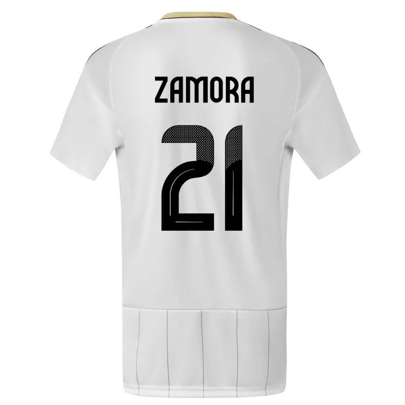 Danxen Homem Camisola Costa Rica Alvaro Zamora #21 Branco Alternativa 24-26 Camisa