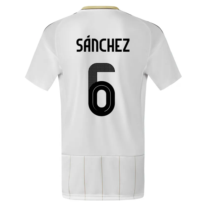 Danxen Homem Camisola Costa Rica Carol Sanchez #6 Branco Alternativa 24-26 Camisa