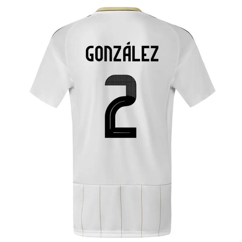 Danxen Homem Camisola Costa Rica Julian Gonzalez #2 Branco Alternativa 24-26 Camisa