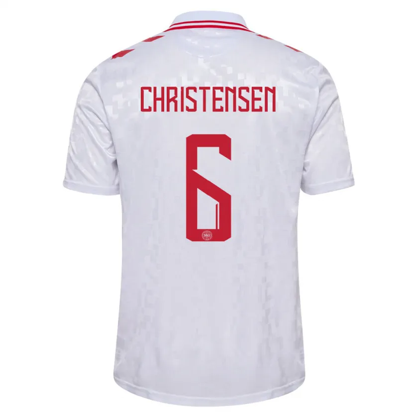 Danxen Homem Camisola Dinamarca Andreas Christensen #6 Branco Alternativa 24-26 Camisa
