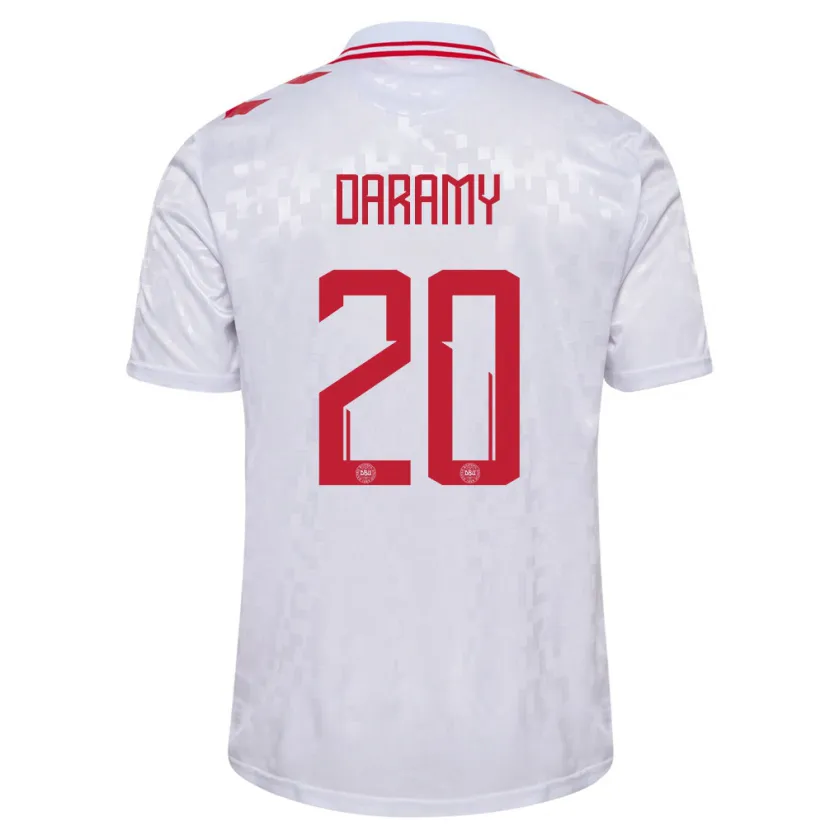Danxen Homem Camisola Dinamarca Mohamed Daramy #20 Branco Alternativa 24-26 Camisa