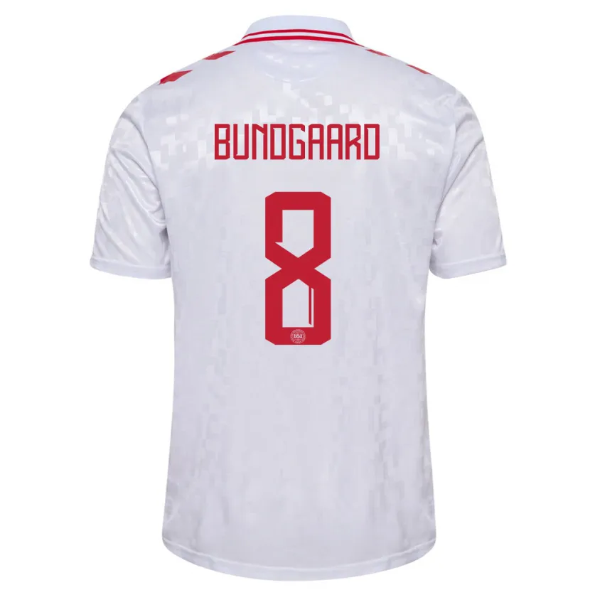Danxen Homem Camisola Dinamarca Filip Bundgaard #8 Branco Alternativa 24-26 Camisa