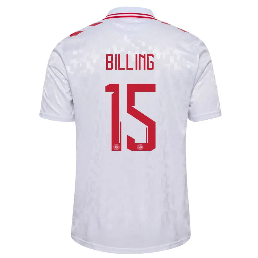 Danxen Homem Camisola Dinamarca Philip Billing #15 Branco Alternativa 24-26 Camisa