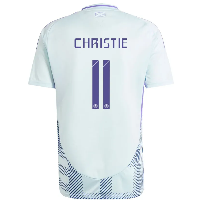 Danxen Homem Camisola Escócia Ryan Christie #11 Azul Menta Claro Alternativa 24-26 Camisa